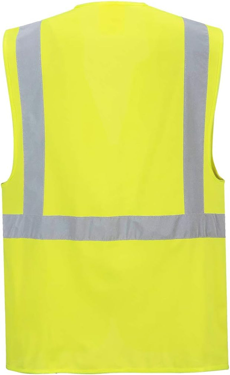 Berlin Executive Hi-Vis Vest Visibility Reflective Safety Security Work Top ANSI 2, Yellow, Medium