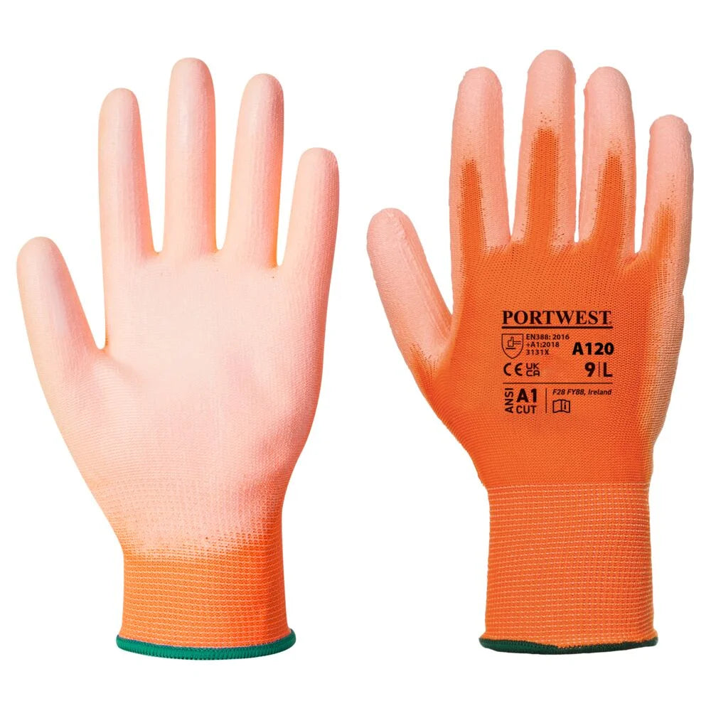A120 Work Gloves PU Palm Dipped Abrasion and Tear Resistant Black, 3X-Large-KarWorkwear