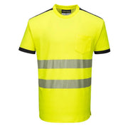 T181 PW3 Hi-Vis Short Sleeve Safety T-Shirt Yellow/Black, Medium-KarWorkwear