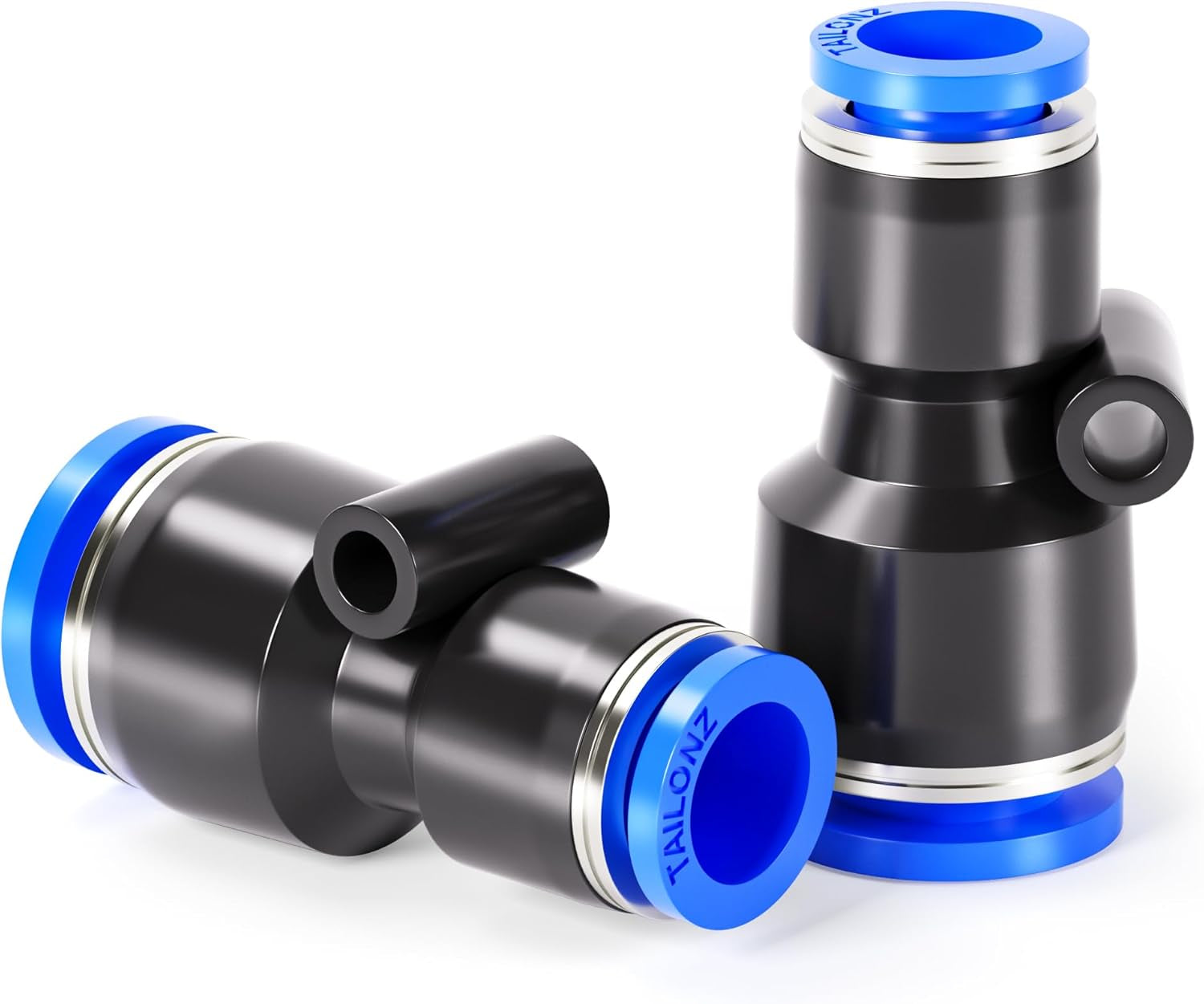 Black Straight 1/2 Inch Tube OD Push to Connect Tube Fittings Push Lock PU-1/2 (Pack of 2)