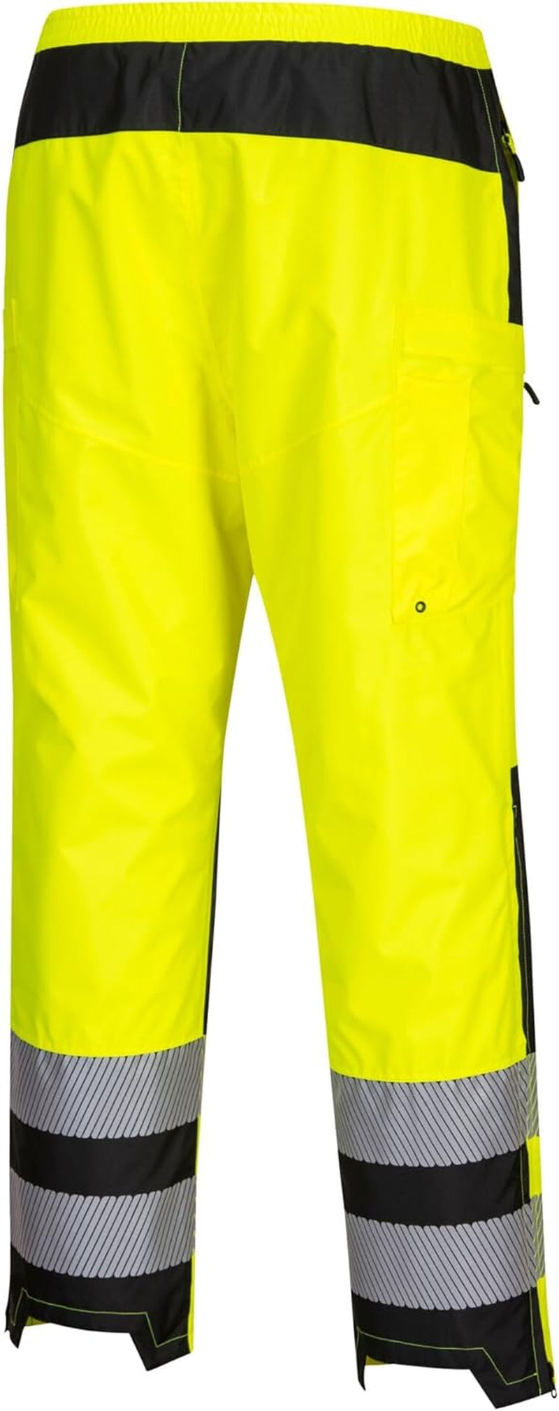 PW386 Hi Vis Womens Rain Trousers Waterproof 300D Oxford Work over Pants with Segmented Reflective Tape