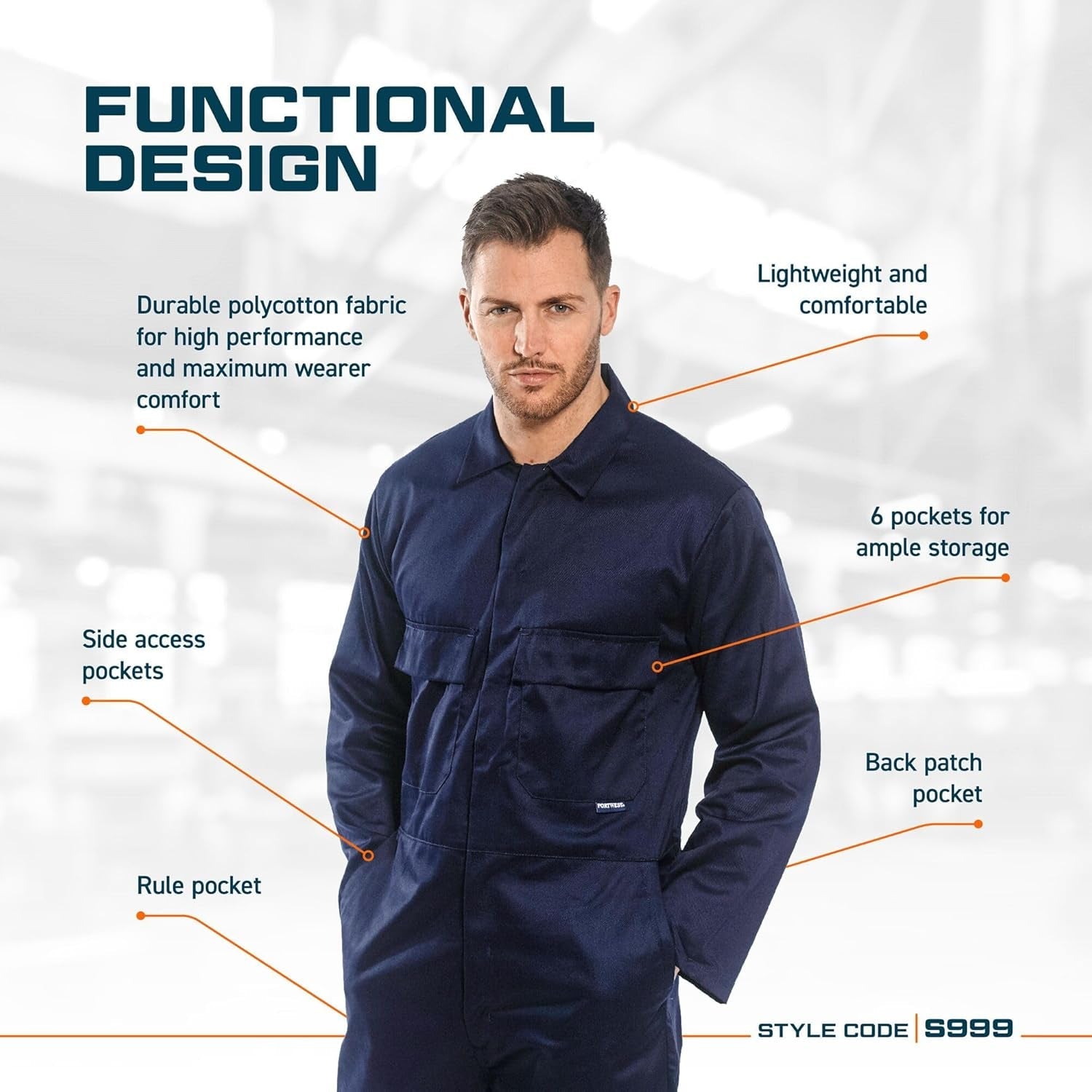 Euro Work Boilersuit Coverall Overall Protective Safety Work Suit One Piece