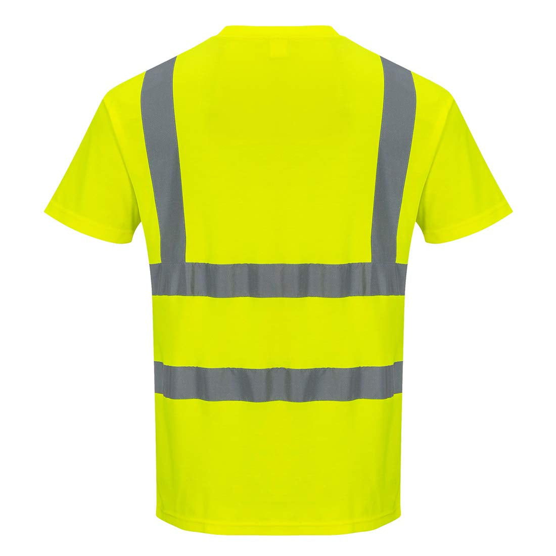 S170 Short Sleeve Cotton Safety Work T Shirt in Reflective Hivis ANSI, Yellow, Small