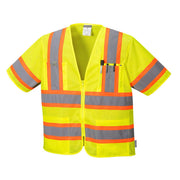 Augusta Sleeved Hi-Vis Vest Visibility Reflective Safety Security Work Top ANSI 3, Yellow, 7XL