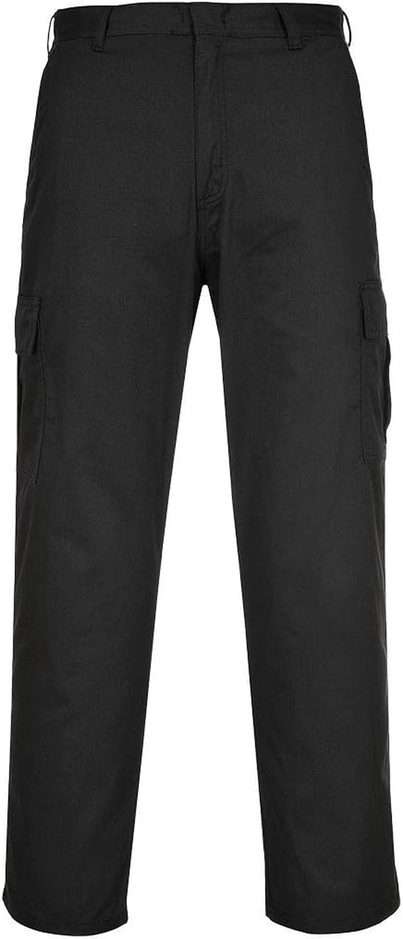 C701 Workwear Cargo Pants in Protective Polycotton with 6 Pockets, Black, 34T