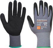 A350 Grip Work Gloves - Lightweight Nitrile Foam Dermiflex Safety Gloves Black