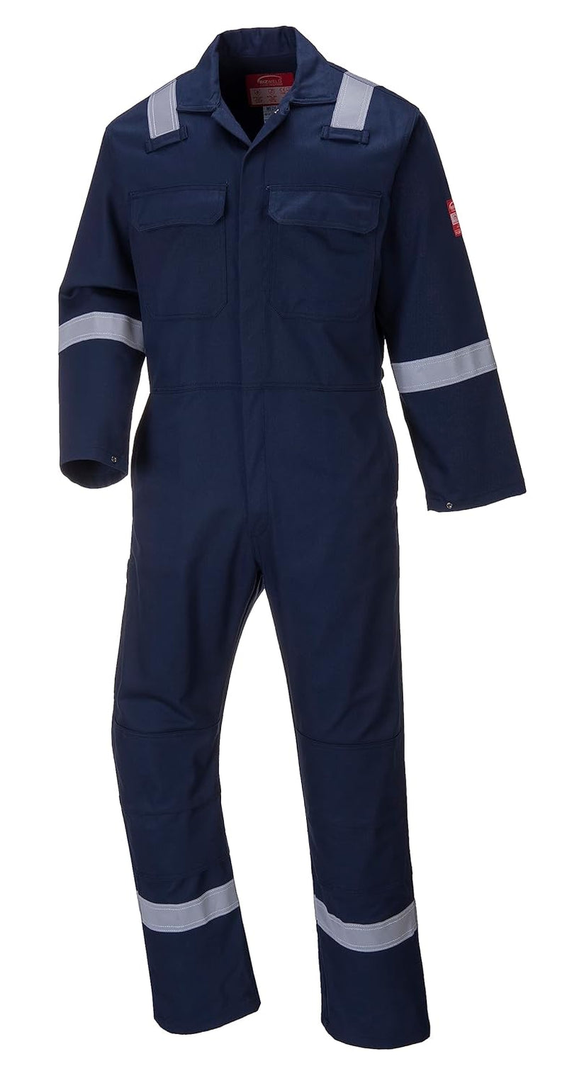 UBIZ5 Bizweld Flame Resistant Coveralls for Welding, Protective Safety FR Workwear Coveralls Navy Tall, Large