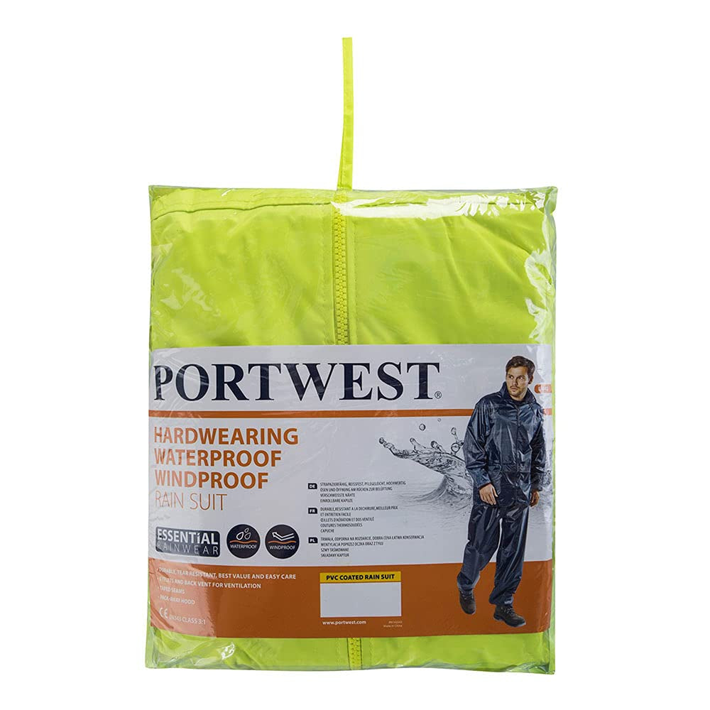L440 Waterproof Essentials Protective Rainsuit (2 Piece Suit) Yellow, Large