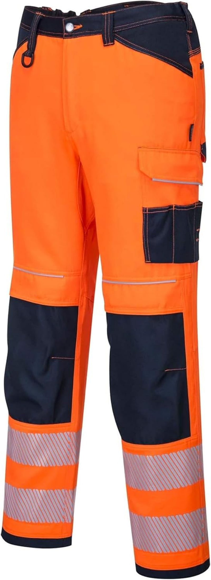 PW340 Hi Vis Work Trousers High Visibility Safety Pants with Durable Polycotton and Kneepad Pockets